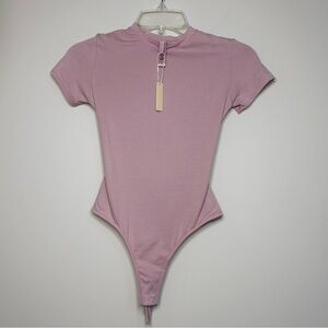 SKIMS Cotton Jersey T Shirt Bodysuit Orchid Size XS NWT